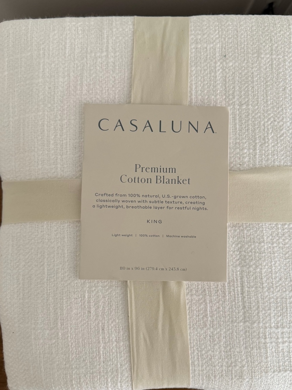 New! Casaluna Cotton King Blanket White